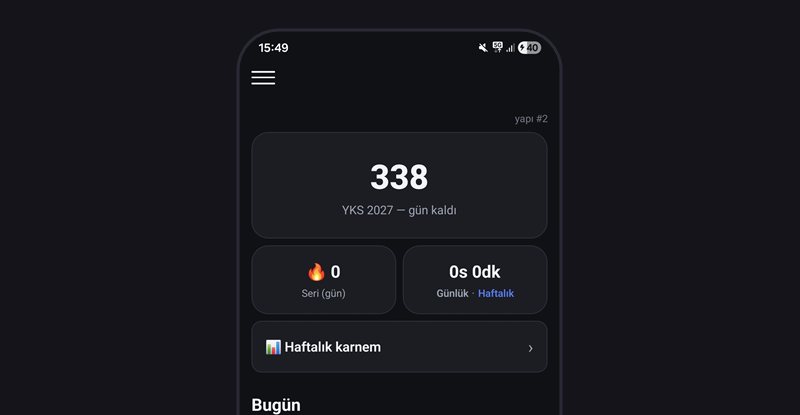 Study uygulamasının ana ekranı
