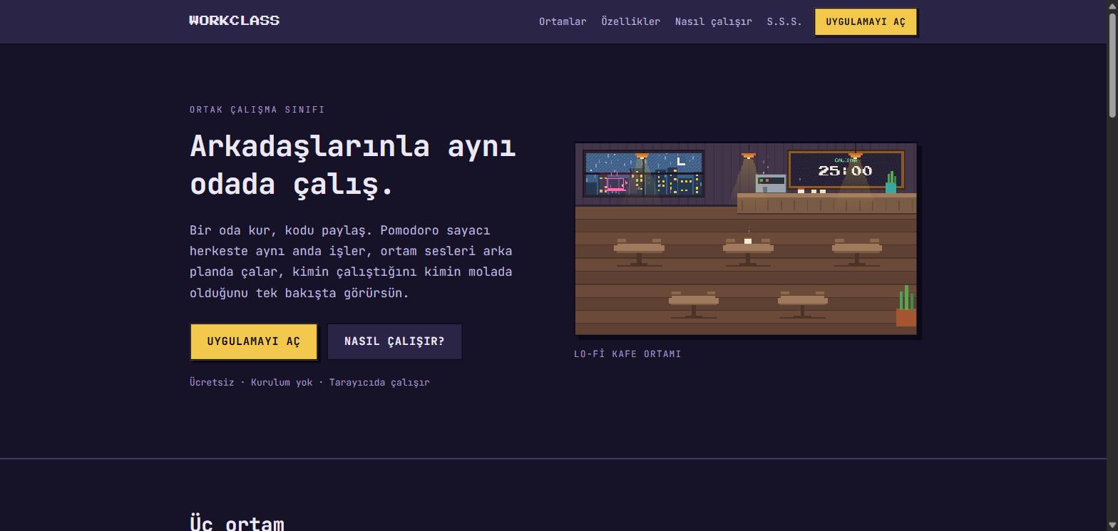 WorkClass landing page